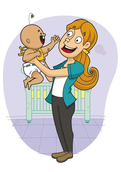 Žena s dítětem — Stockový vektor
