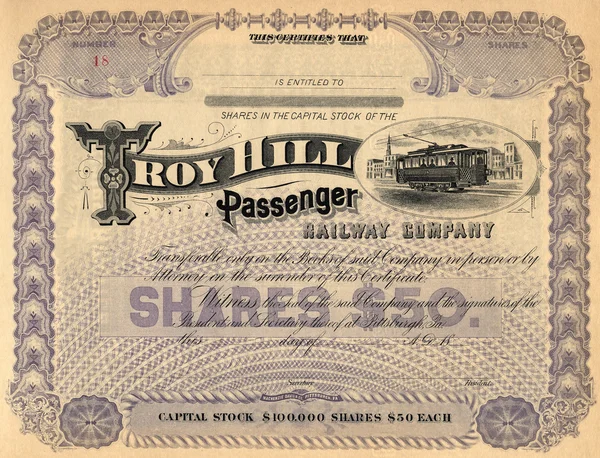 Old Stock Certificate 3 — Stock Photo, Image