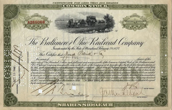 Antiguo certificado de acciones 3 — Foto de Stock