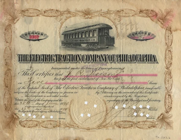 Old Stock Certificate 3 — Stock Photo, Image