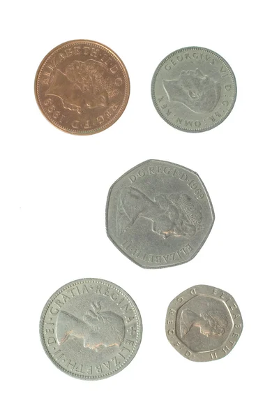 5 англійських монет — стокове фото
