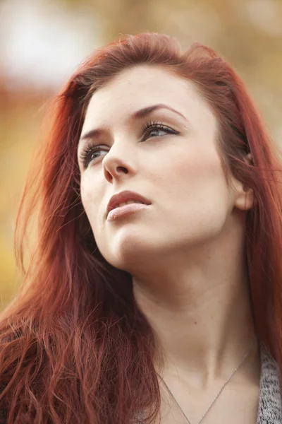 Young Woman with Beautiful Auburn Hair — Stock Photo, Image