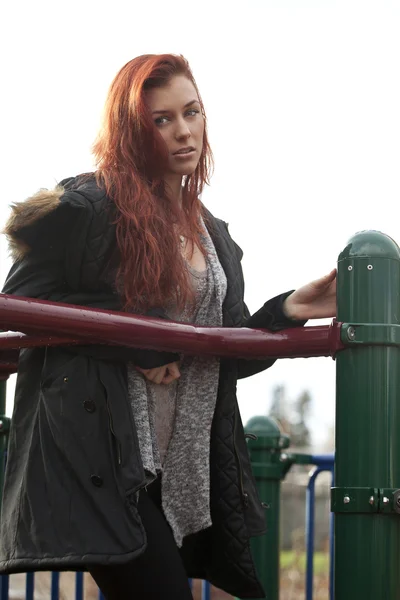 Young Woman with Beautiful Auburn Hair — Stock Photo, Image