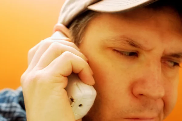 Unhappy Man on Phone — Stock Photo, Image