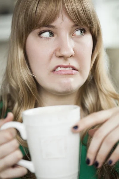 Young Woman with Beautiful Blue Eyes — Stock Photo, Image