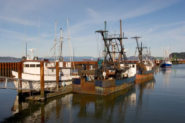 Fiskebåtar, öst förtöjning basin — Stockfoto