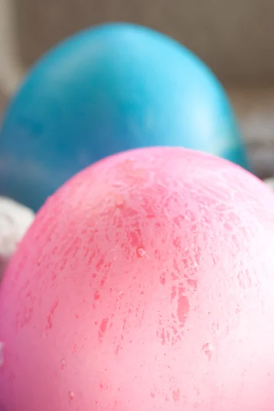 Easter Eggs: The Pink and the Blue — Stock Photo, Image
