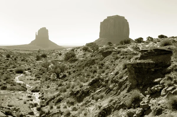 Monument Valley черно-белый — стоковое фото