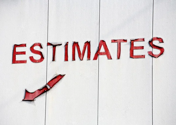Sign for "Estimates" — Stock Photo, Image