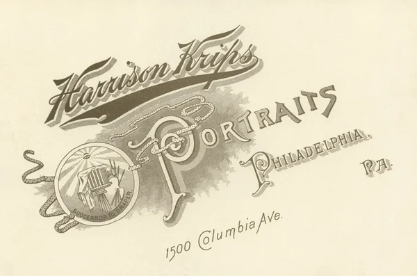 Publicidade do fotógrafo, por volta de 1880 — Fotografia de Stock