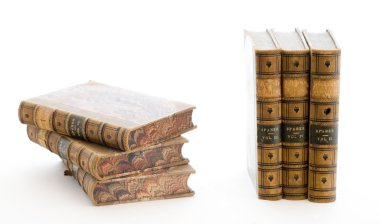 Stack of Leather Bound Books clipart