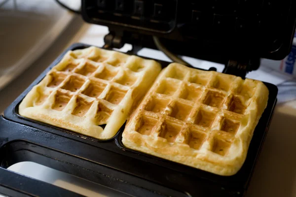 Making Belgian Waffles — Stock Photo, Image