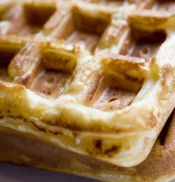 Belgian Waffles: Up Close and Personal — Stock Photo, Image
