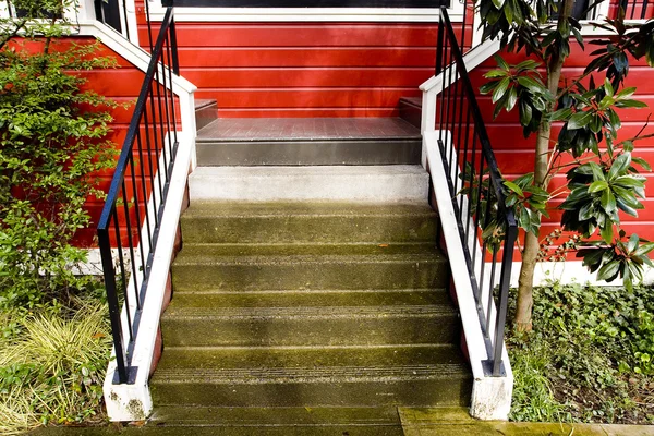 Stairs, Red House — Stock Photo, Image