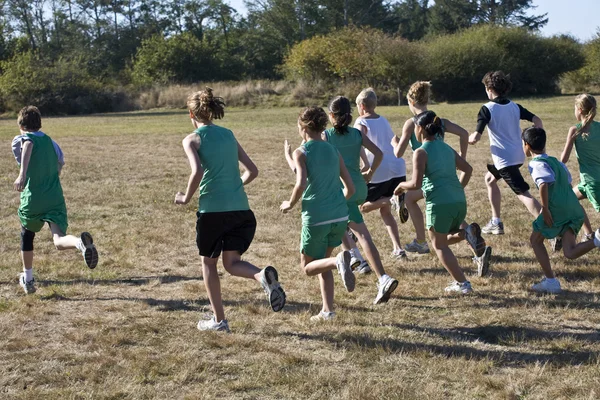 Cross Country Runners Leave the Starting Line — Stock Photo, Image