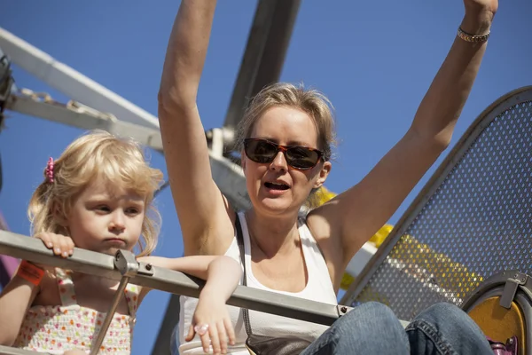 Mother and Daughter on a Ride at the Fair — Stock Photo, Image