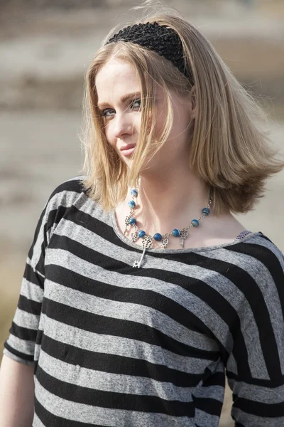 Young Woman with Beautiful Blue Eyes — Stock Photo, Image