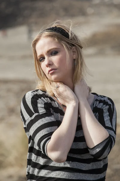 Young Woman with Beautiful Blue Eyes — Stock Photo, Image