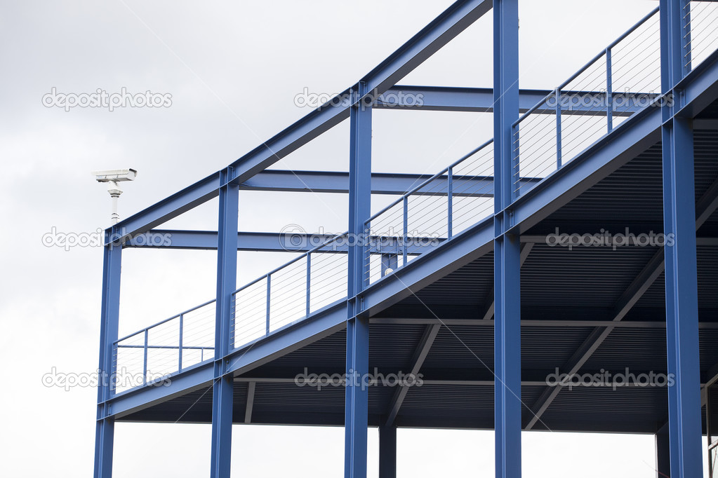 Blue Viewing Platform with Steel Girders