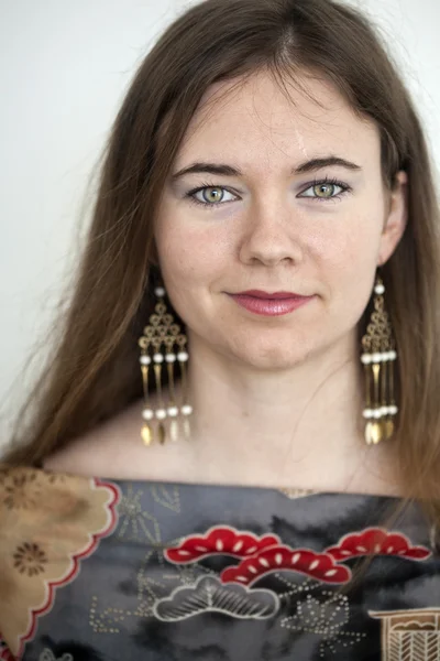 Young Woman with Beautiful Green Eyes — Stock Photo, Image