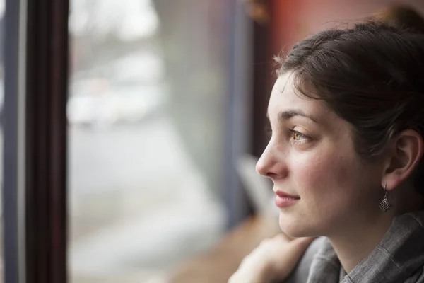 Young Woman with Beautiful Green Eyes — Stock Photo, Image