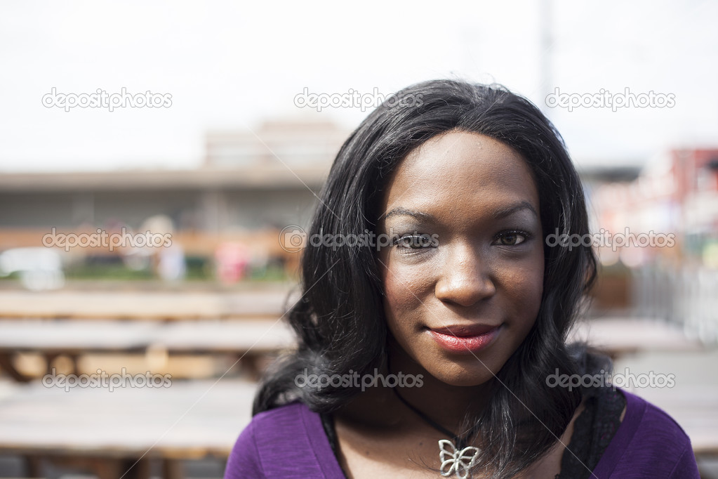 Head Shot of Beautiful African American Woman