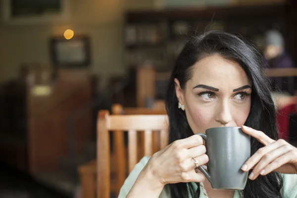 Beautiful Young Woman with Brown Hair and Eyes — Stock Photo, Image