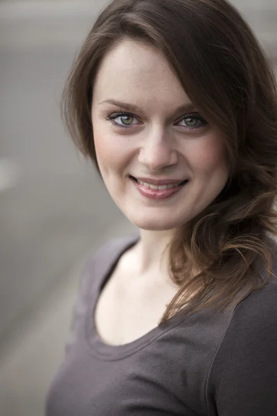 Young Woman with Beautiful Green Eyes — Stock Photo, Image