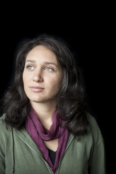 Young Woman with Beautiful Green Eyes — Stock Photo, Image