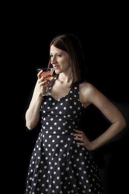 pink martini içme güzel genç kadın