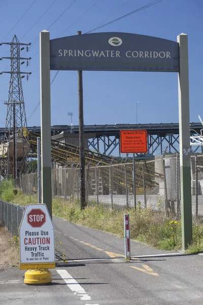 The Appealing Entrance to Portland 's New Springwater Corridor — Fotografia de Stock