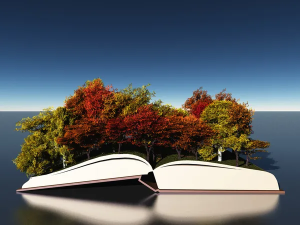 Arbres d'automne sur livre — Photo