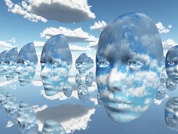 Repeating faces of clouds — Stock Photo, Image