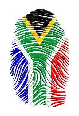 South african flag fingerprint clipart