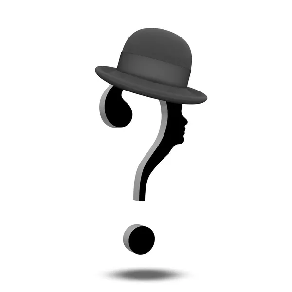 Ερωτηματικό ανθρώπινη με καπέλο — Φωτογραφία Αρχείου
