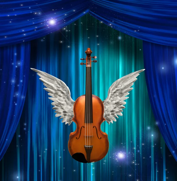 Violin with wings — Stock Photo, Image