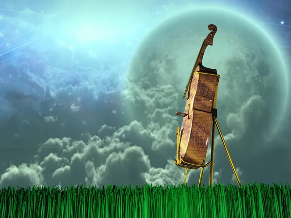 Cello in droom als landschap — Stockfoto