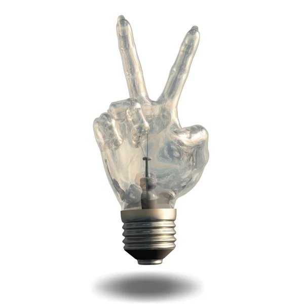 Znamení míru žárovka idea — Stockfoto