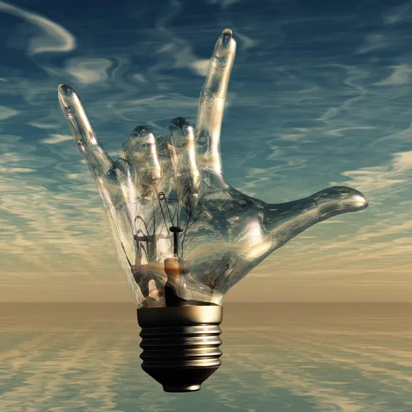 Rock n roll boynuzları ampul jest