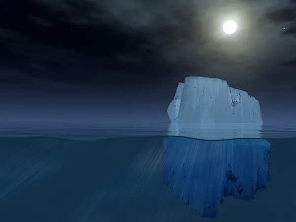 밤에 빙산 — 스톡 사진