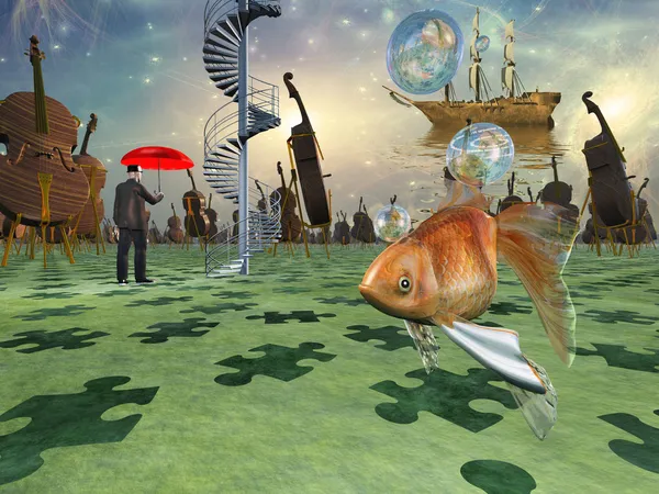 Surreal scene with various elements — Stock Photo, Image