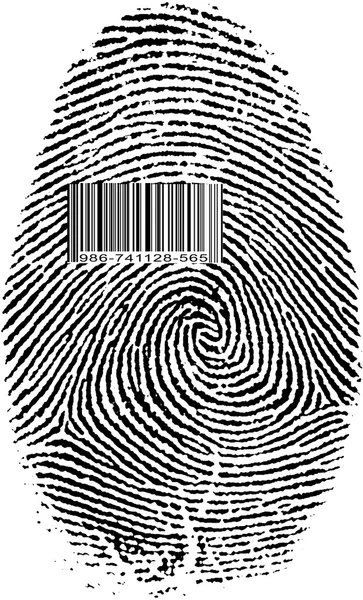 Vinger afdrukken barcode — Stockfoto
