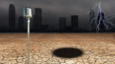 Microphone in Dystopic world clipart