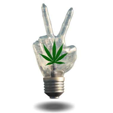 Barış sisgn ampul marihuana yaprağı