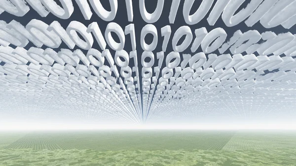 Nuvens de código binário — Fotografia de Stock