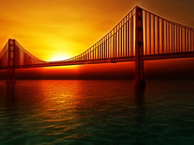 Golden gate Köprüsü illüstrasyon