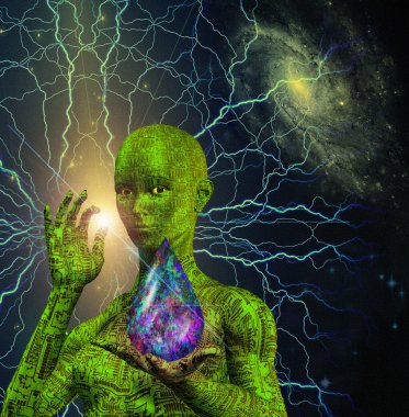 Sci fi sahne ile android