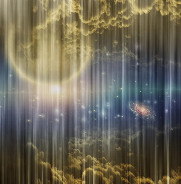 Cosmic Scene on Curtain — Stock Photo, Image