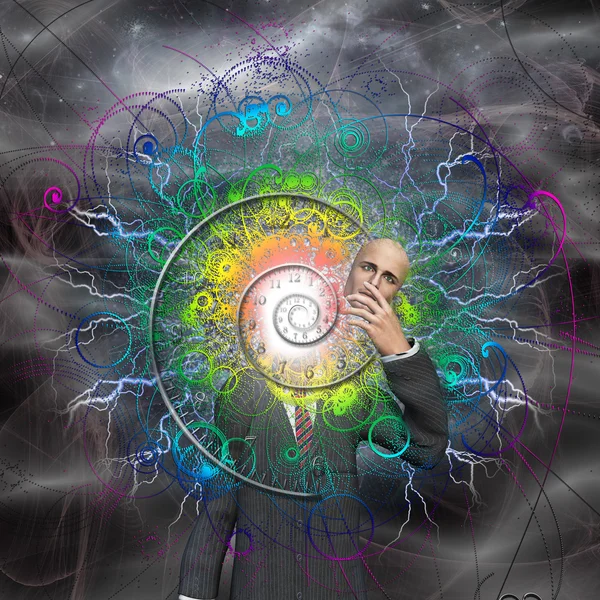 時間とエネルギーのスパイラル爆発男から神を明らかにホムス — ストック写真