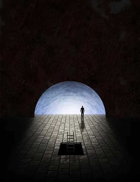 Mystery Man in Tunnel — Stock Photo, Image